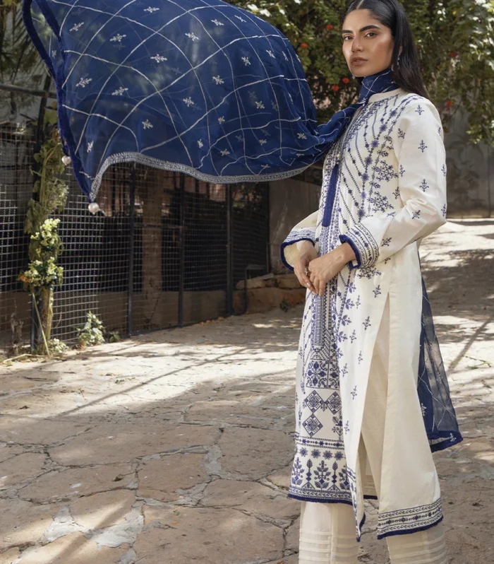 3PC UNSTITCHED FESTIVE EMBROIDERED SUIT