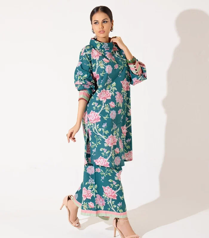 2PC Stitched Printed Cambric Dress
